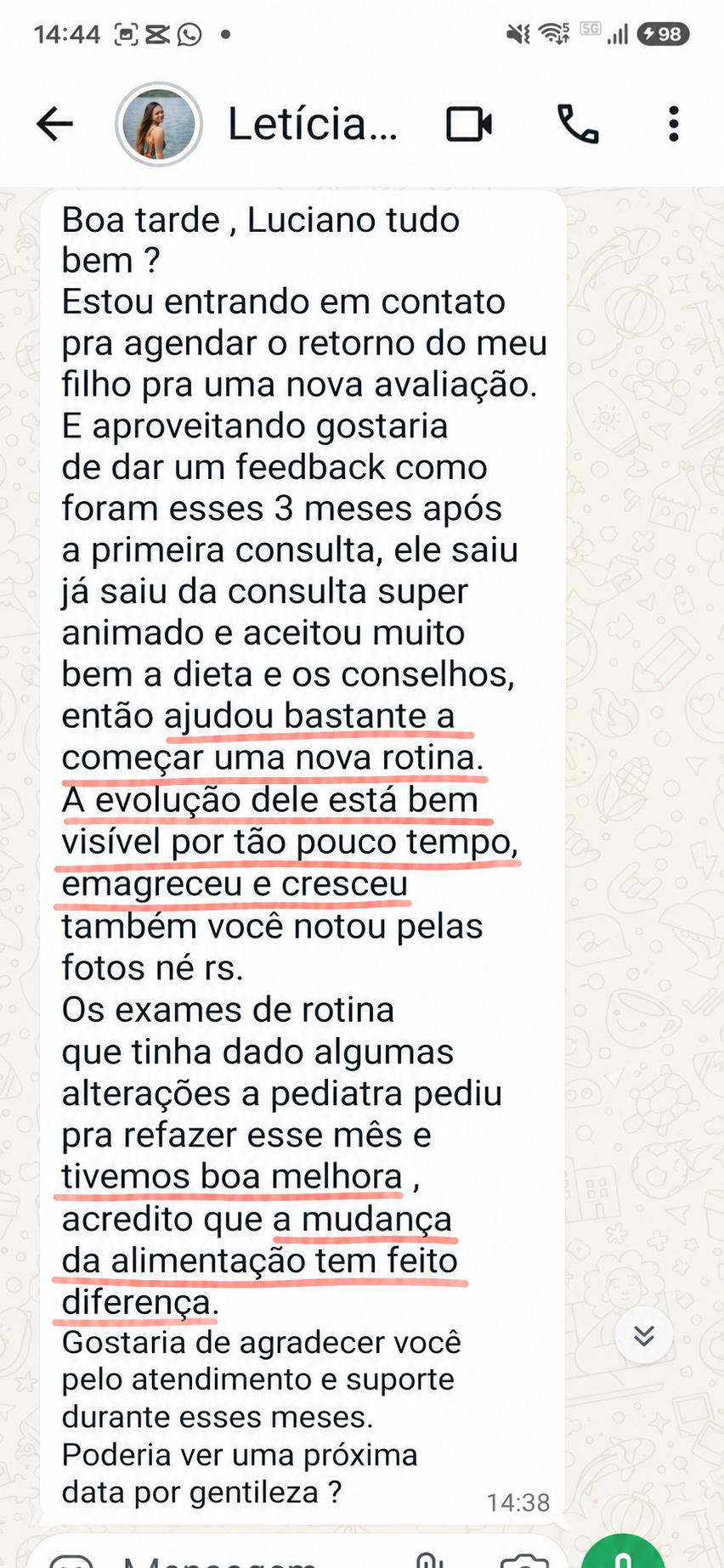 Depoimento de Letícia, mãe do João — parte 1