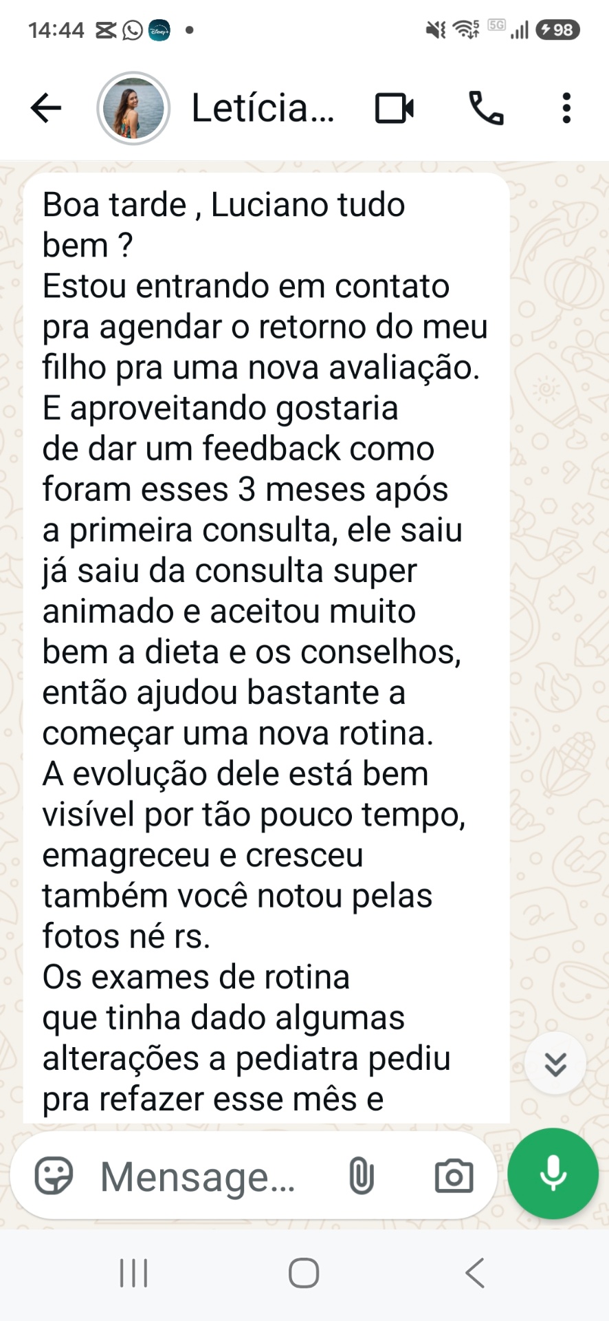 Depoimento de Letícia, mãe do João — parte 1